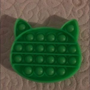 Green Cat Head Shaped Pop It Fidget